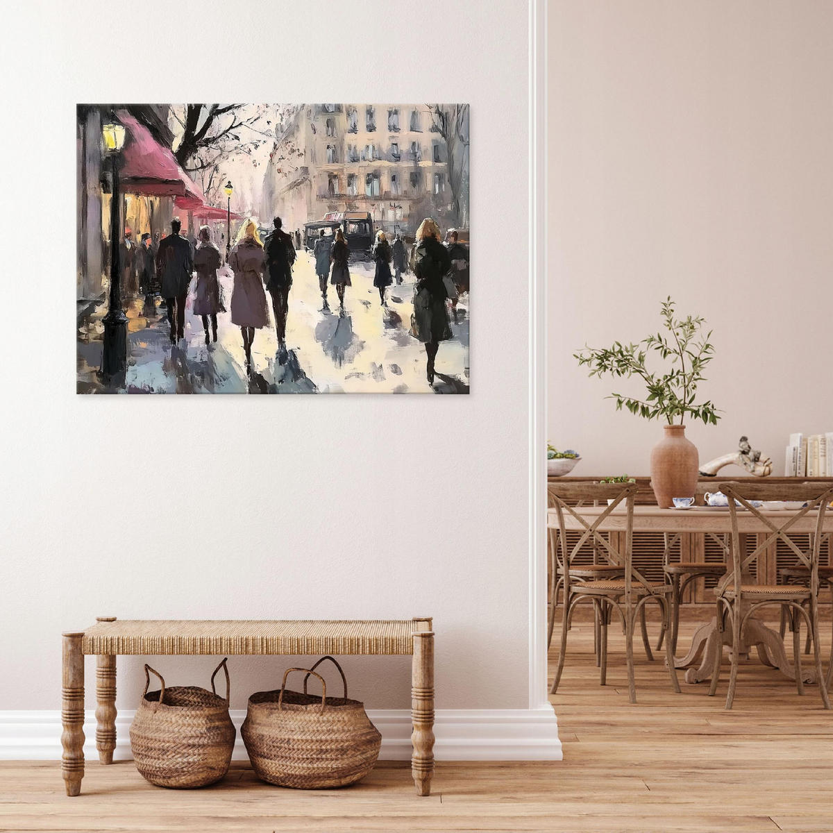 BILDER Abstrakt Stadt Aquarell Modern 120x80 - Multicolor, Holzwerkstoff (120/80cm) - Wallarena