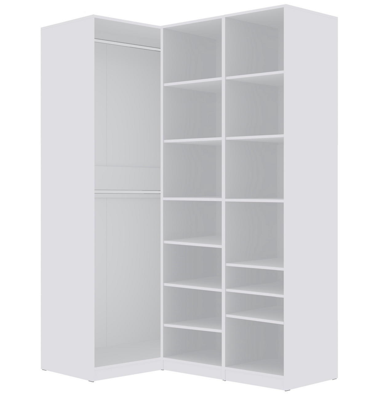 OFFENER-GARDEROBENSCHRANK TRES G/B Weiß 200/206/51 cm - Weiß, Holzwerkstoff (200/51/206cm)