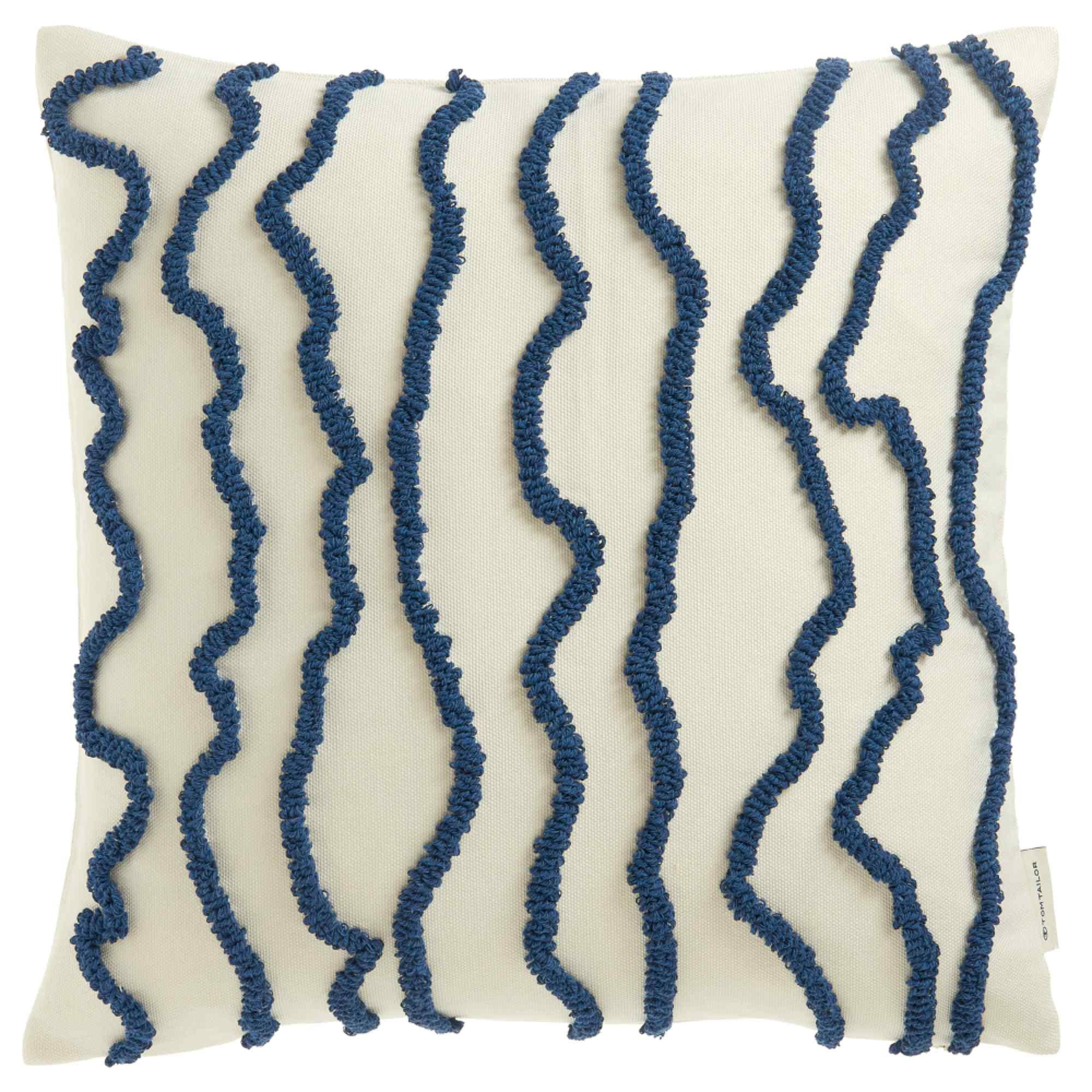 ZIERKISSENHÜLLE WAVY - Blau, Textil (45/45cm) - Tom Tailor