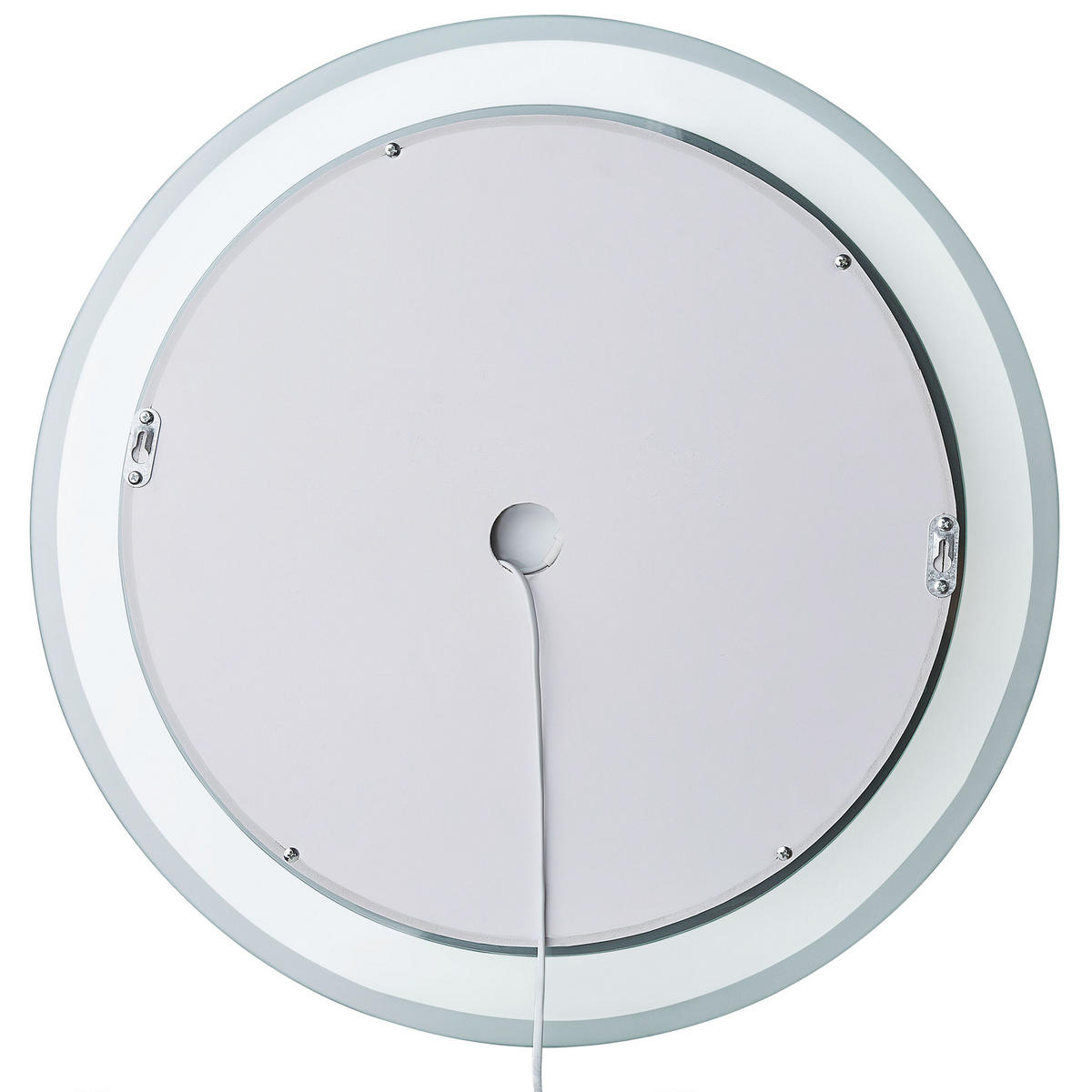BADSPIEGEL mit LED-Beleuchtung 58 cm Brinay - Silberfarben, Glas (60/60/4cm) - Beliani