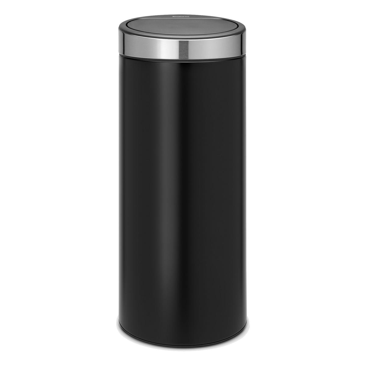 ABFALLEIMER Touch Bin, Matt Black mit Fingerprint Proof Deckel, 30 Liter - Schwarz, Metall (32.8/76/32.8cm) - Brabantia