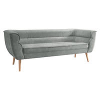 SOFA Bal 3 - Naturfarben/Grau, Holz/Textil (182/75/74cm) - MIRJAN24