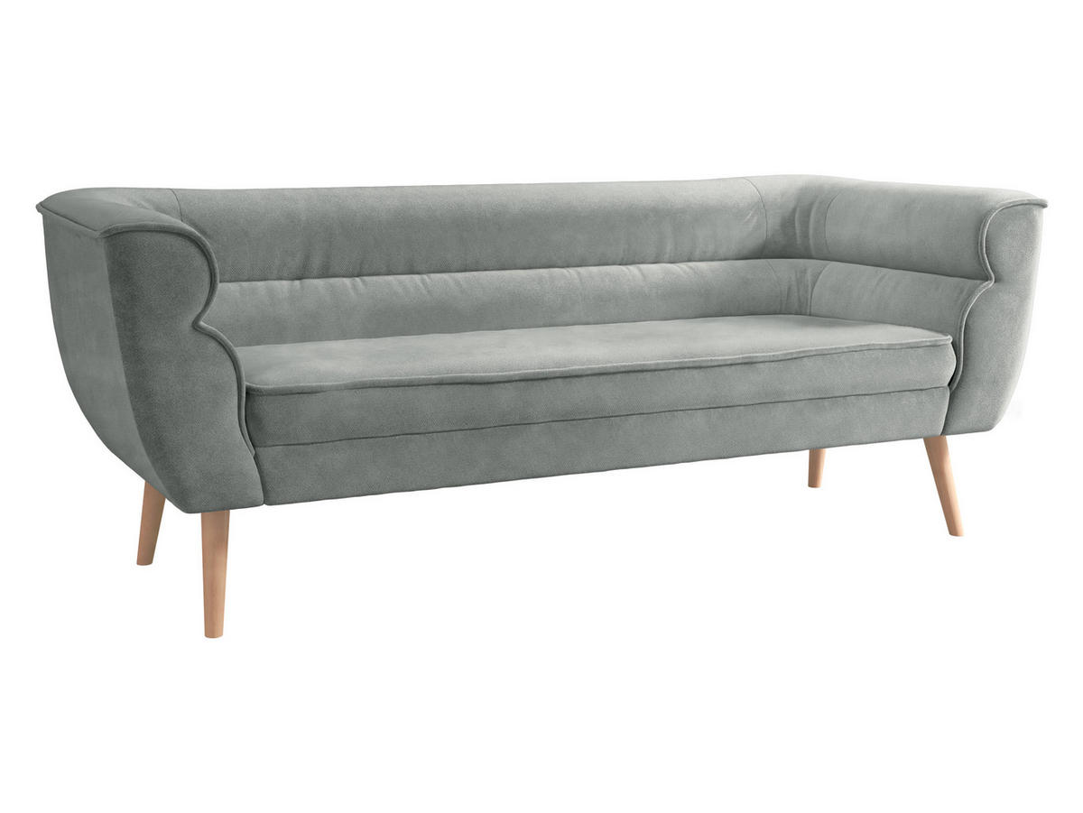 SOFA Bal 3 - Naturfarben/Grau, Holz/Textil (182/75/74cm) - MIRJAN24