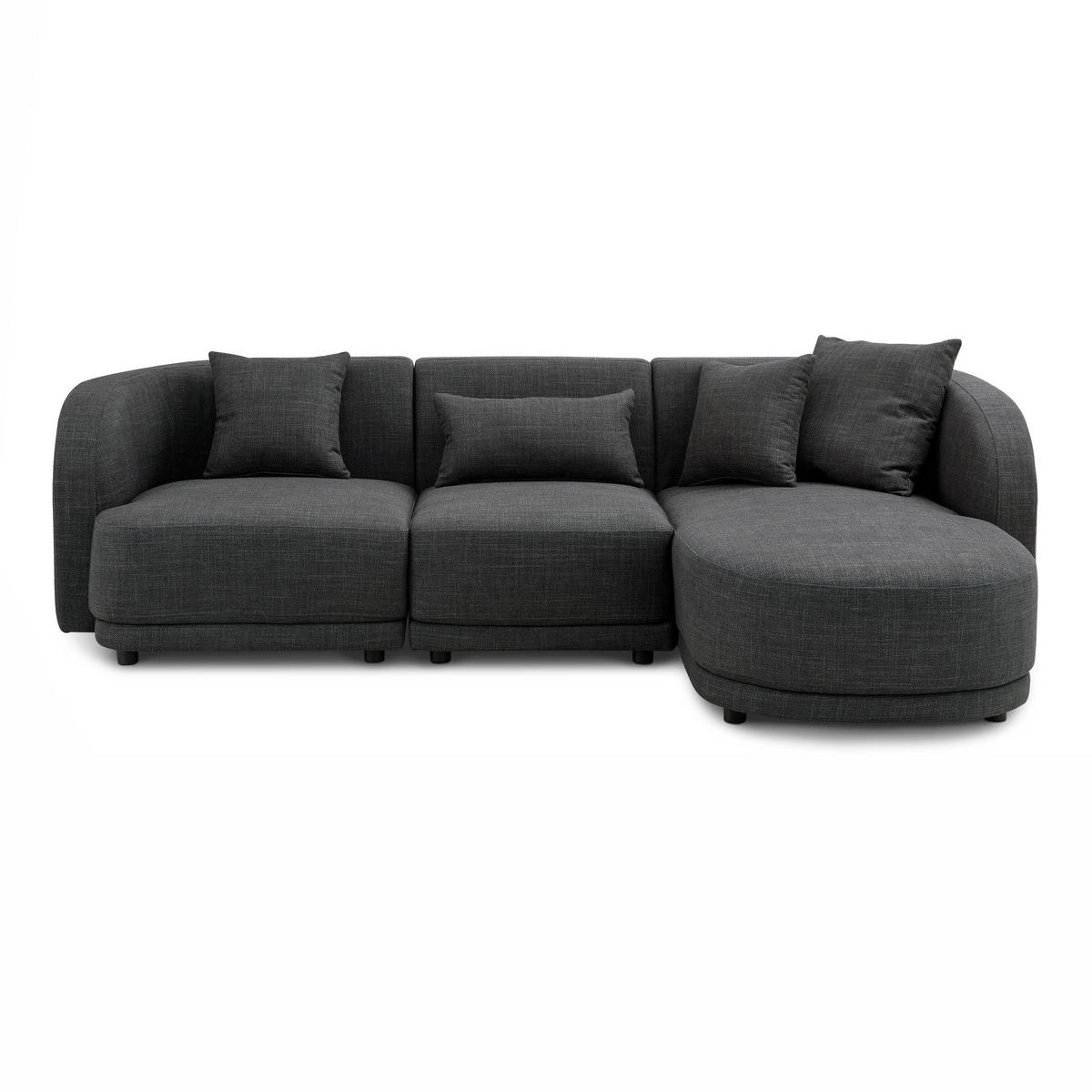 ECKSOFA 260x165x72 dunkelgrau JONAH - Grau, Kunststoff (260/165cm) - Massivmoebel24