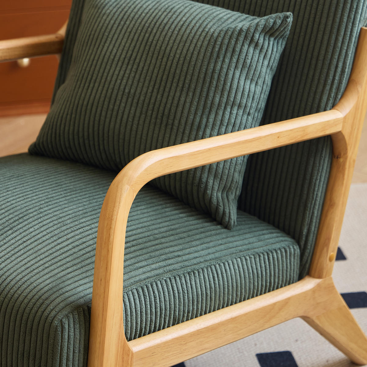 SESSEL Holz Grün - Grün, Holz (64/74/80cm) - Nordlys