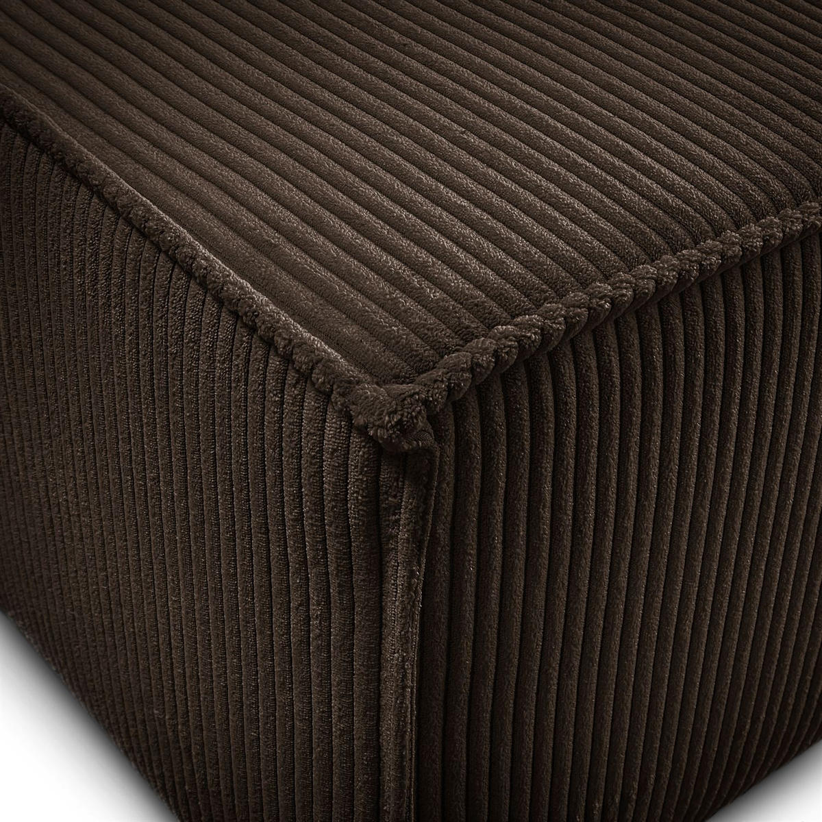 ECKSOFA Gepolstertes CARLO XL Cord mit Schlaffunktion und Bettkasten, Poso 06 - Braun, Textil (277/143cm) - Lookway