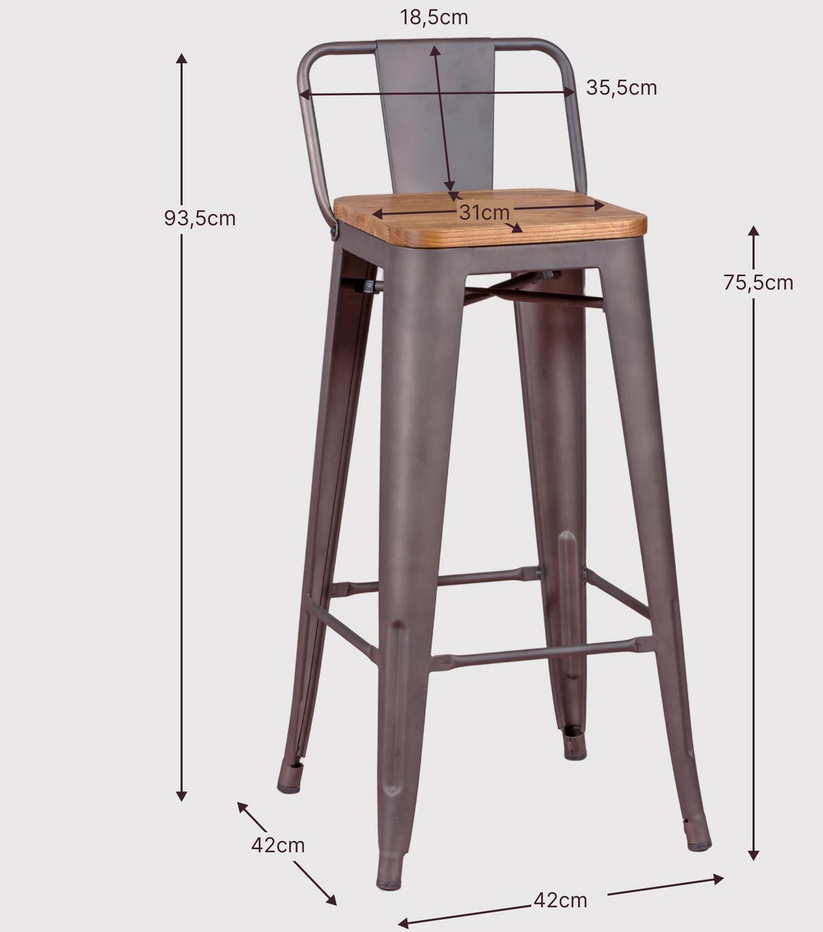 HOCKER Metall Alteiche - Alteiche, Metall (42/94/42cm) - Nest Dream