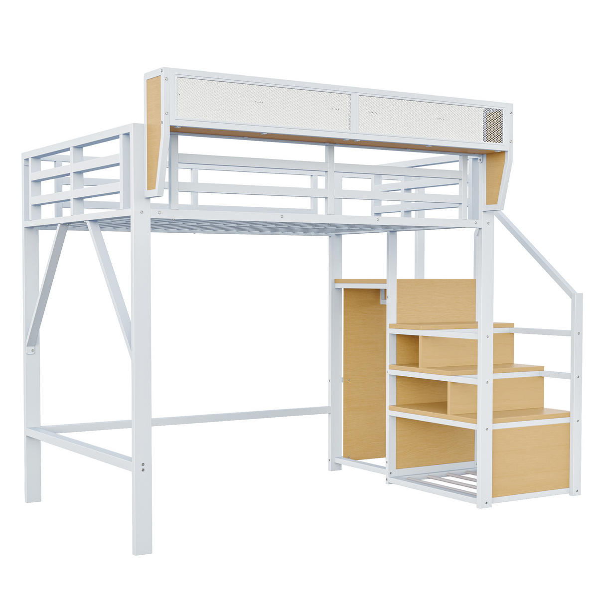 HOCHBETT Metall 140/200 cm Weiß - Weiß, Metall - Raumix