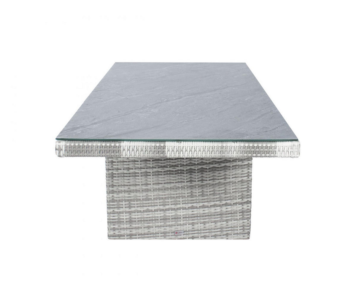 GARTENTISCH Boston 192x90x75cm, Glas-Keramik, Weiß-Grau - Grau, Keramik (90/192/75cm) - dasmöbelwerk