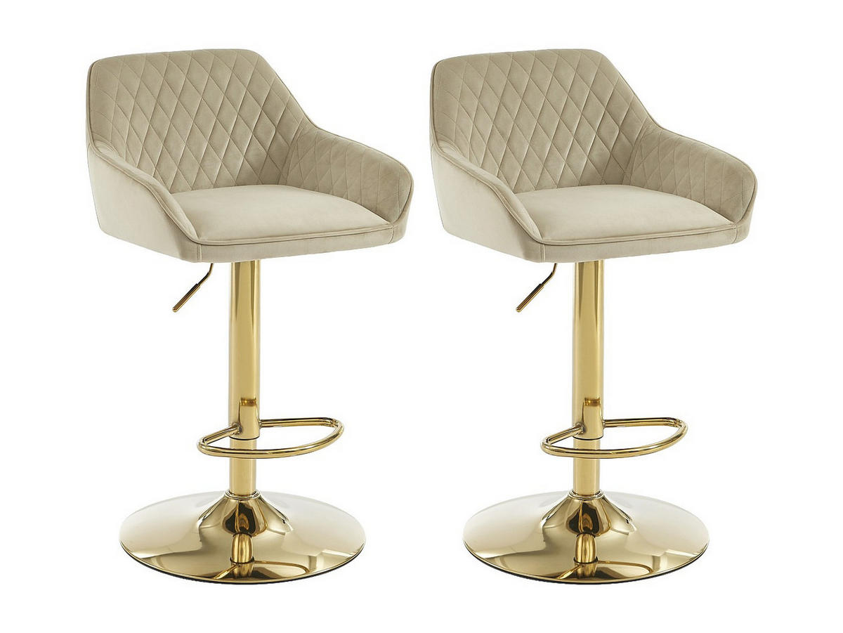 BARHOCKER - 50 cm x 53 cm - Stoff - Beige TAVOA - Beige, Textil (50/108/53cm) - Vente-Unique