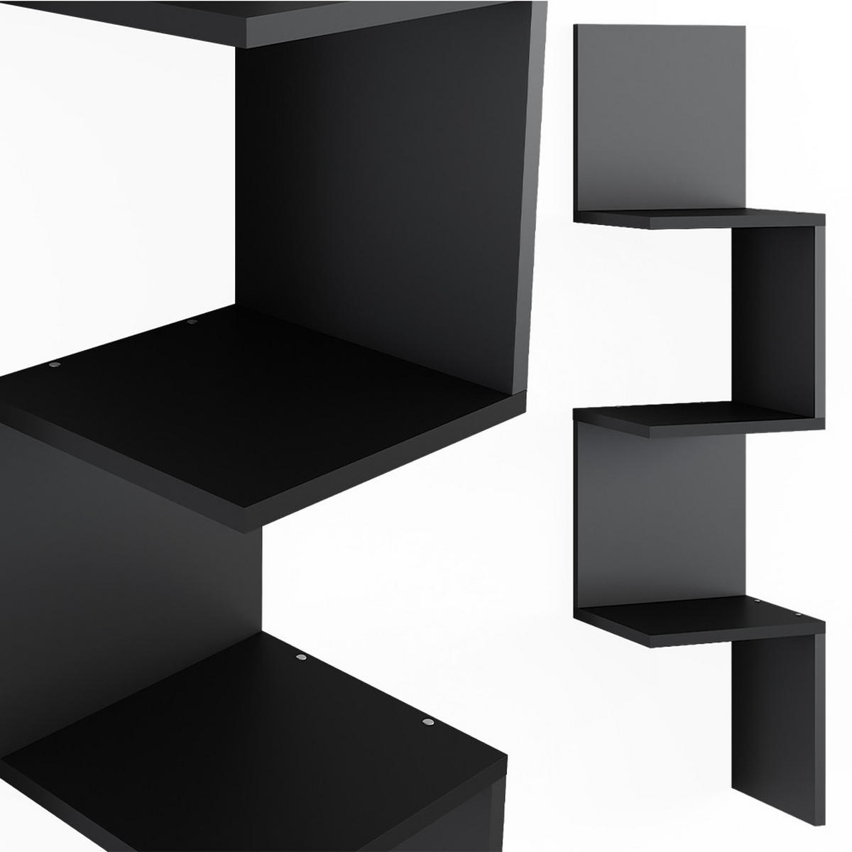 ECKREGAL Paolo Schwarz 28 x 116.4 cm - Schwarz, Holzwerkstoff (28/116.4/28cm) - Vicco