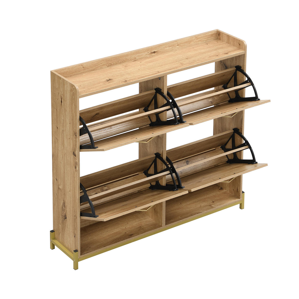 SCHUHSCHRANK Holzfarbe 108.5/24/100 cm - Naturfarben, Holzwerkstoff (108.5/100/24cm) - PANGIVO
