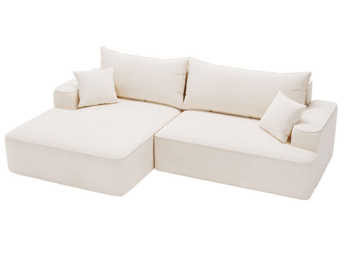 ECKSOFA California Creme Links - Creme, Holz/Textil (165/270cm) - Graingold