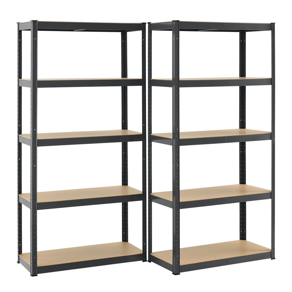 LAGERREGAL Basic grau 180x90x40 cm (2er-Set) - Grau, Metall (90/180/40cm) - Juskys