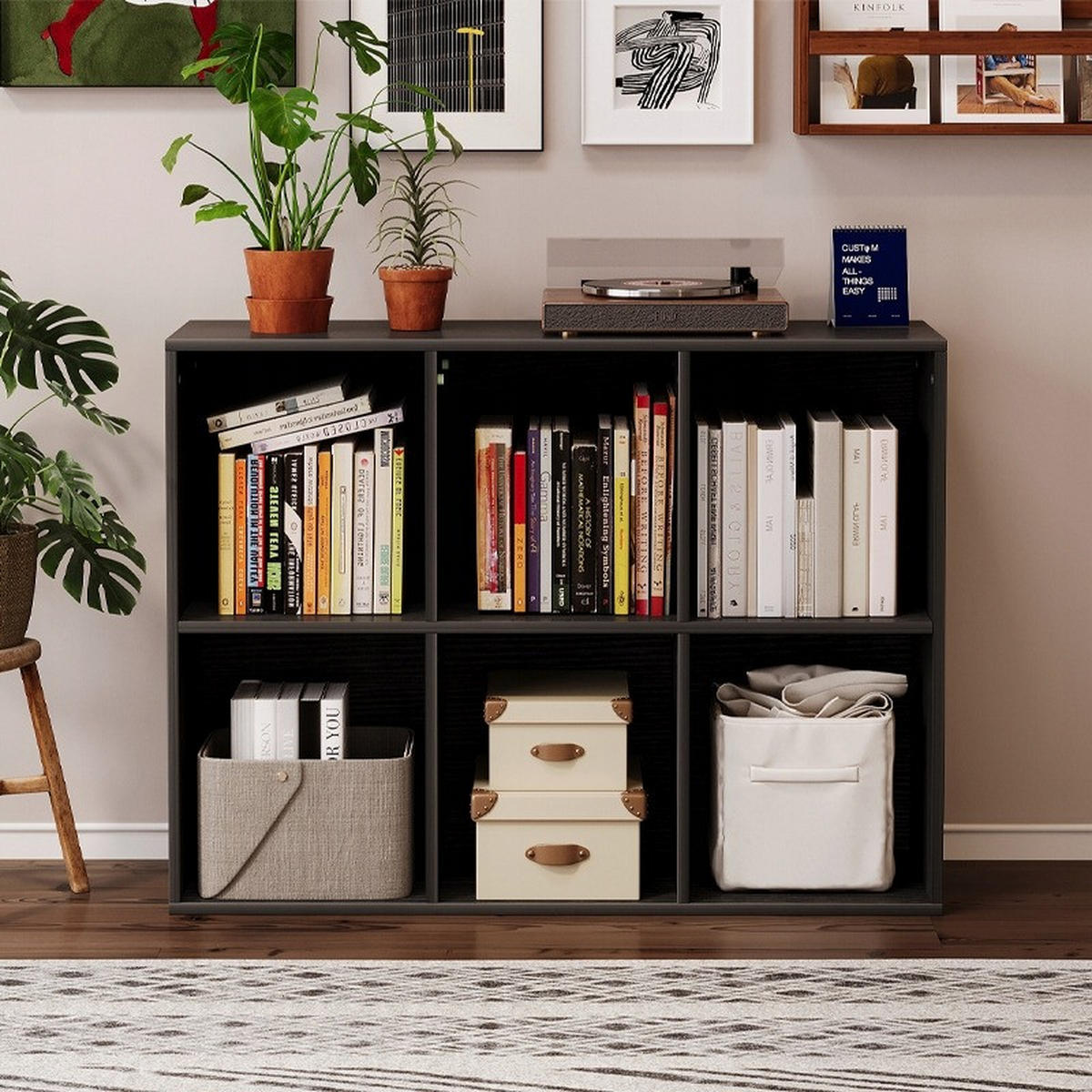BÜCHERREGAL, Schwarz, 30/100/63 cm - Schwarz, Holzwerkstoff (100/63/30cm)