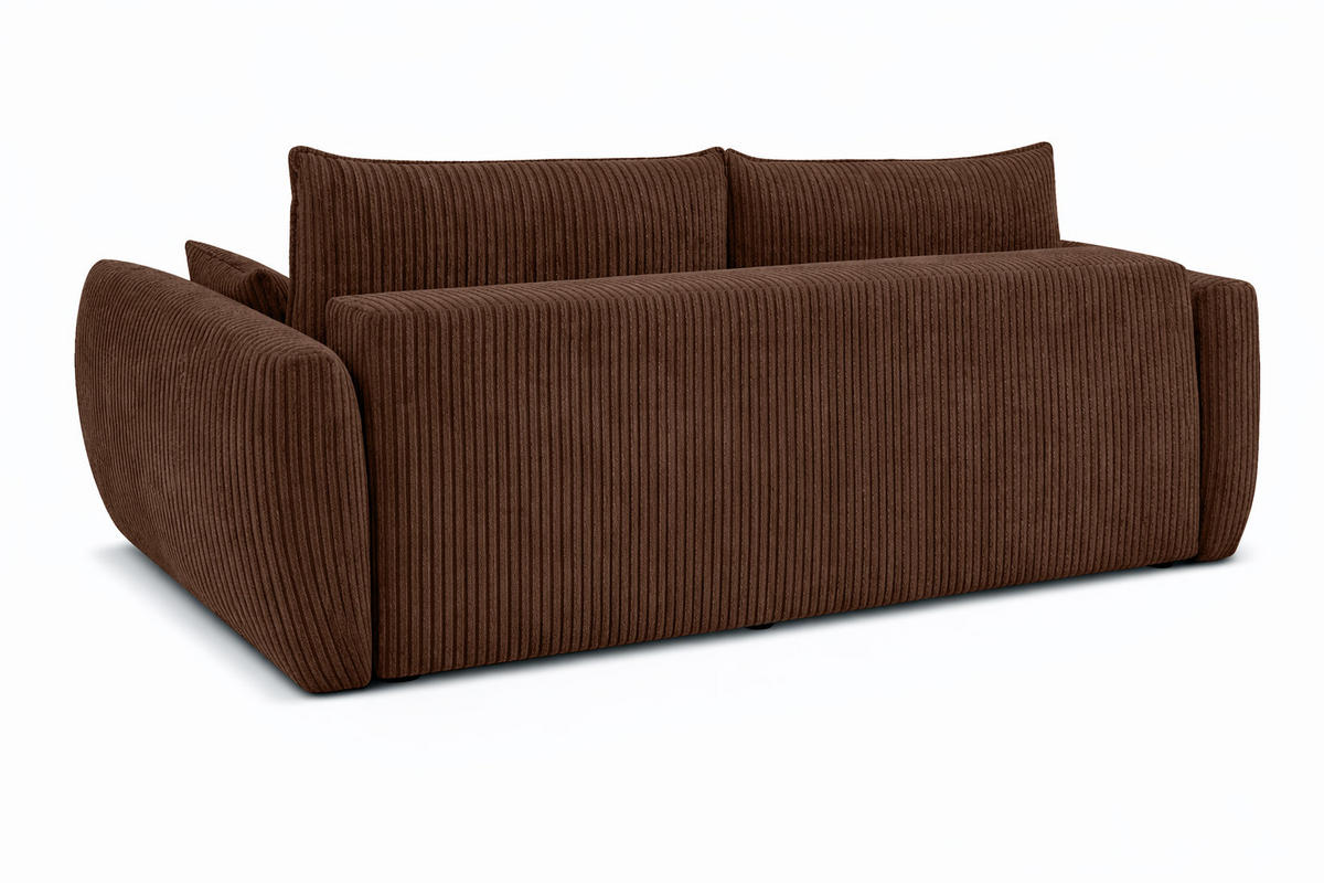 SOFA Mit Schlaffunktion Und Bettkasten, Cordstoff Poso, Braun, Zephira - Braun, Holz (238/87/102cm) - Kaiser Möbel