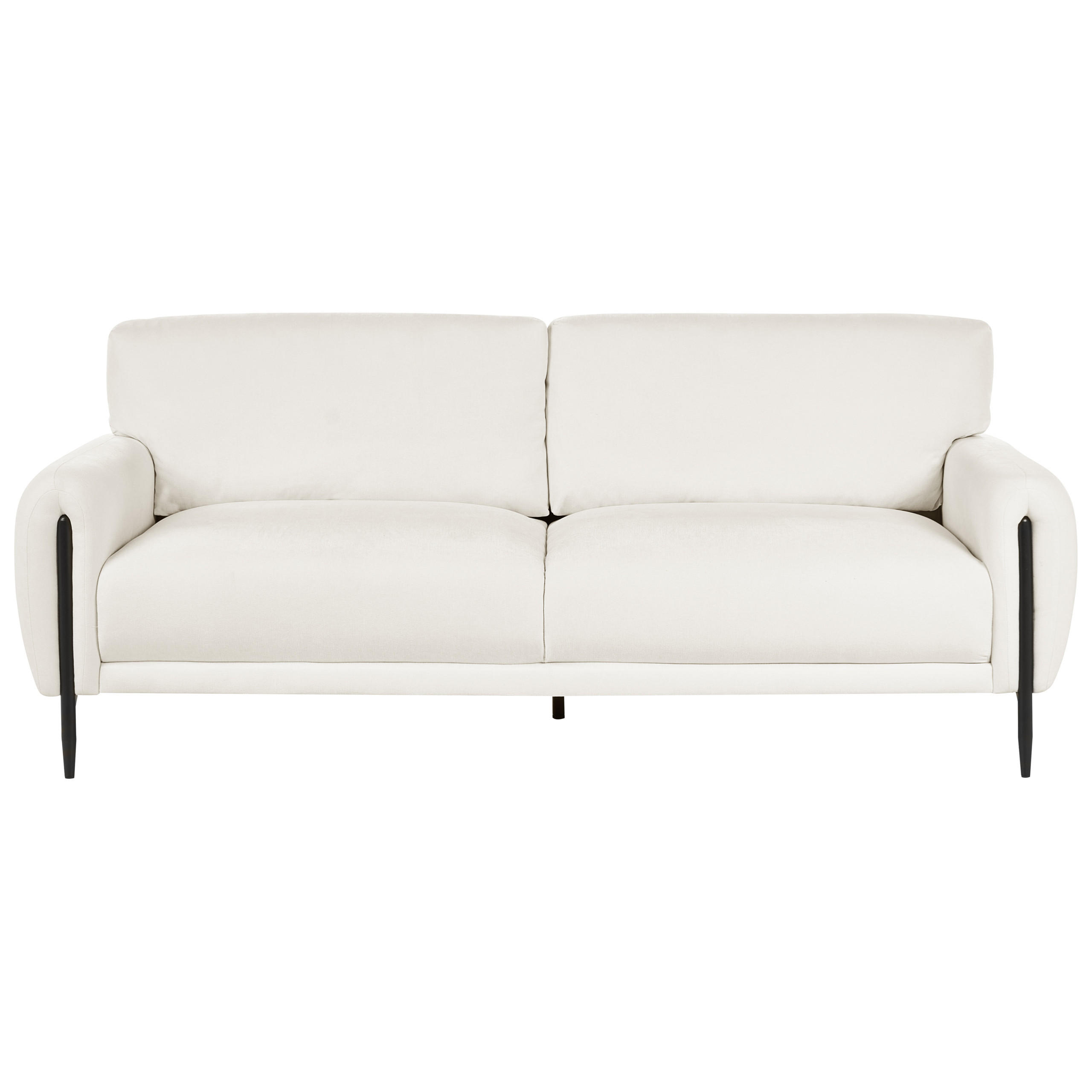 3-SITZER-SOFA Chenillegewebe Cremeweiß Skaro - Creme, Textil (214/87/89cm) - Beliani