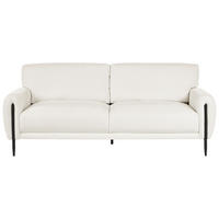 3-SITZER-SOFA Chenillegewebe Cremeweiß Skaro - Creme, Textil (214/87/89cm) - Beliani