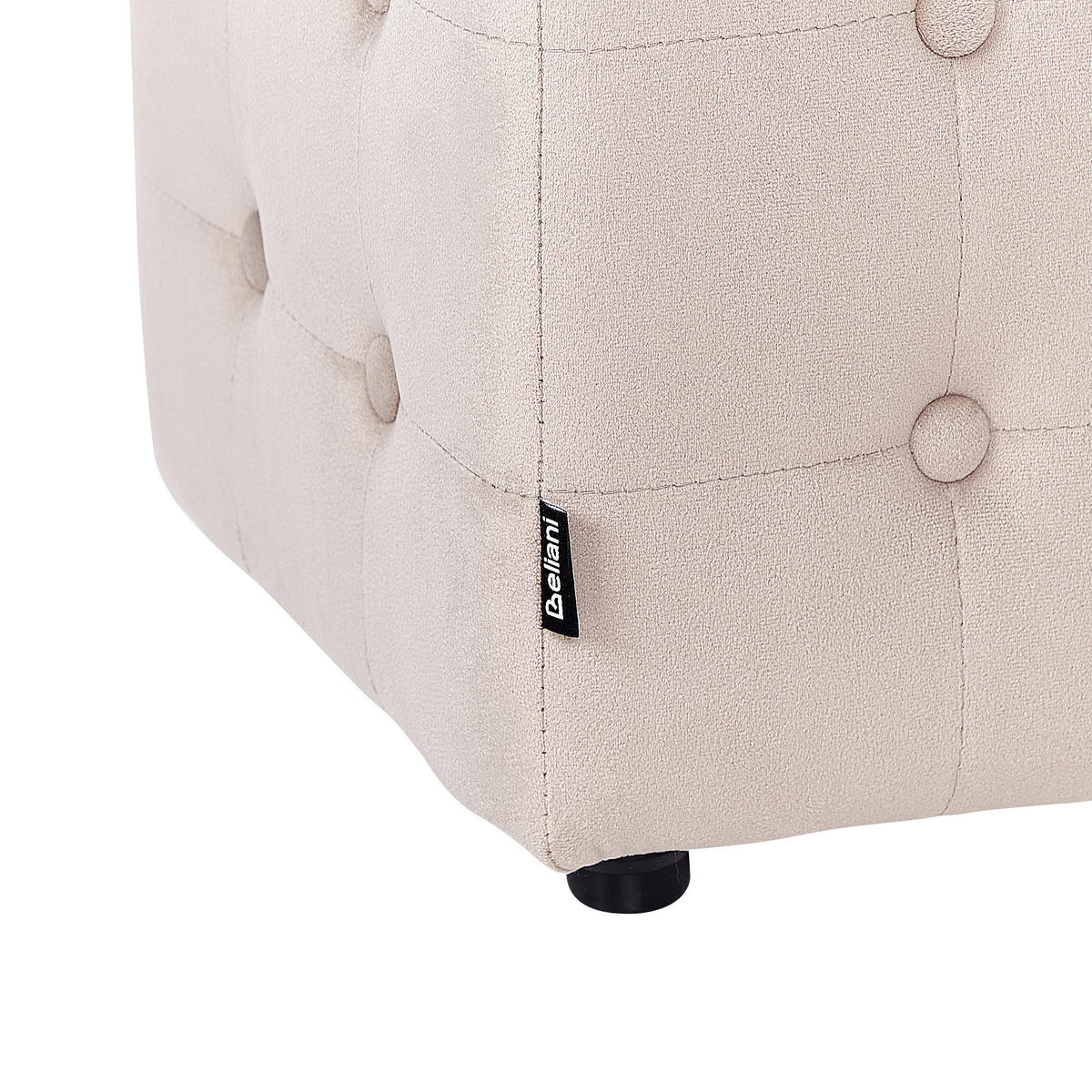 POUF WISCONSIN Samtstoff Hellbeige - Beige, Textil (36/39/36cm) - Beliani