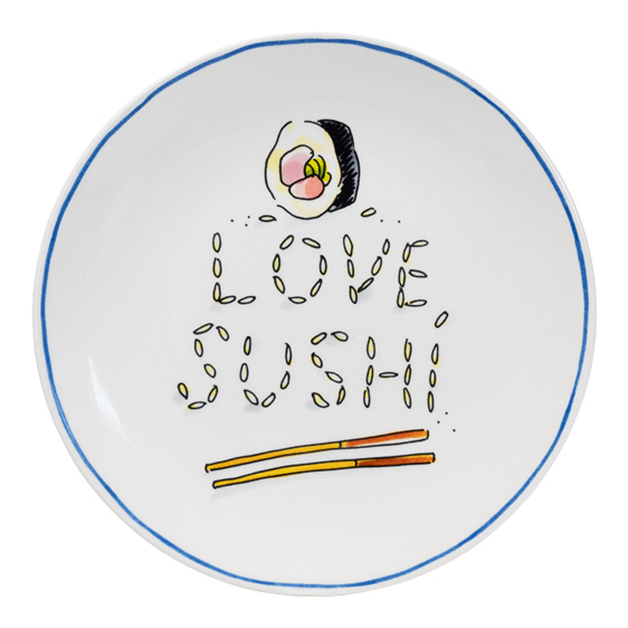 TELLER Sushi-Liebe in Bunt - 18cm - Multicolor, Keramik (18/18/2cm) - Blond Amsterdam