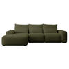 ECKSOFA Carnos Chenille-Bezug in Olivgrün - Olivgrün, Textil (264/162cm) - Selsey