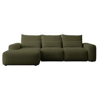 ECKSOFA Carnos Chenille-Bezug in Olivgrün - Olivgrün, Textil (264/162cm) - Selsey
