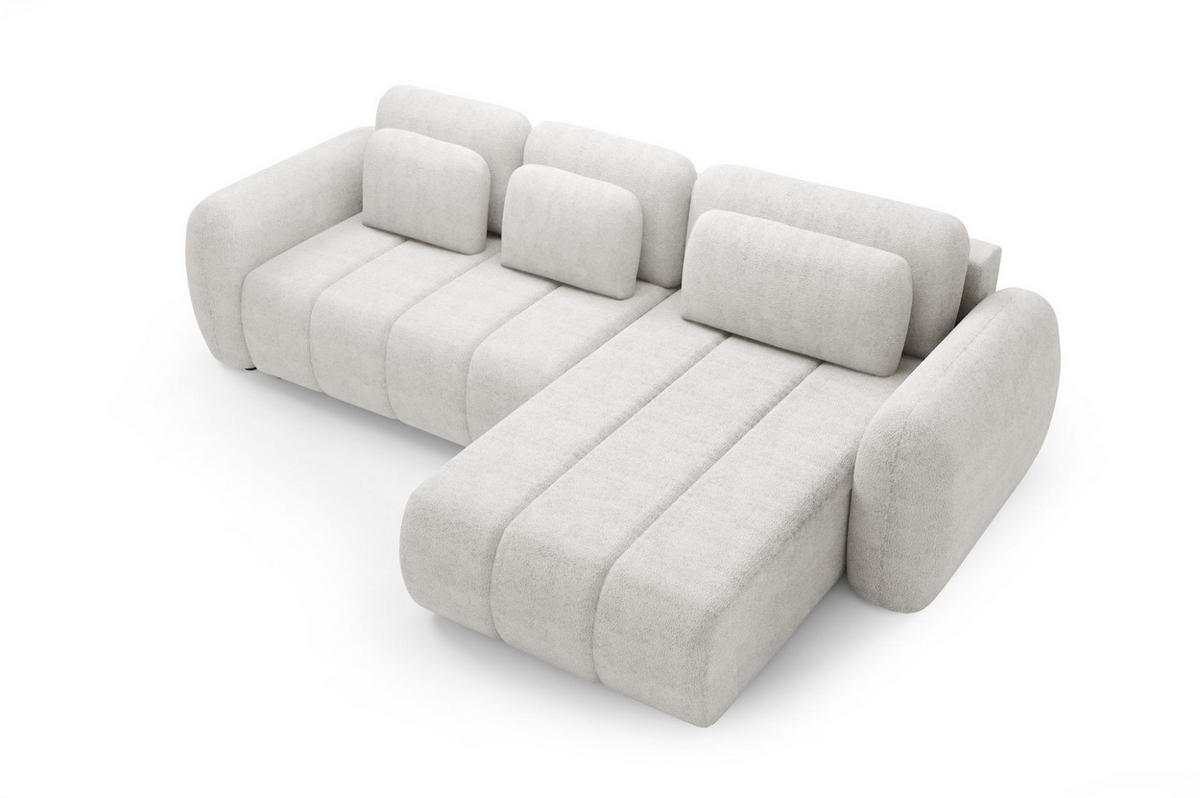 ECKSOFA Caria Mit Schlaffunktion - Weiß, Holzwerkstoff/Textil (304/190cm) - Fun Möbel