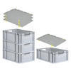 EUROBOX 4x Nextgen Economy Mit Auflagedeckel Grau/Gelb Griffe Offen 44 Liter - Gelb, Kunststoff (40/22/60cm) - PROREGAL
