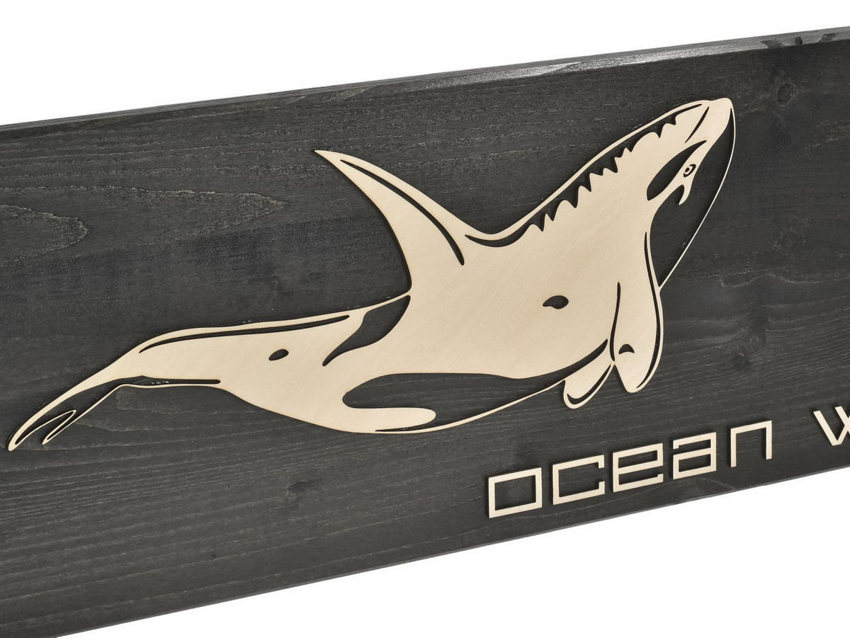 WANDBILD Orcas Holz 80/20 cm - Creme/Braun, Holz (2.5/20cm) - Raumzutaten