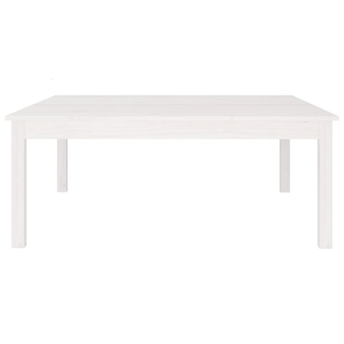 COUCHTISCH Weiß 100x100x40 cm Massivholz Kiefer - Weiß, Holz (100/100/40cm) - furnicato