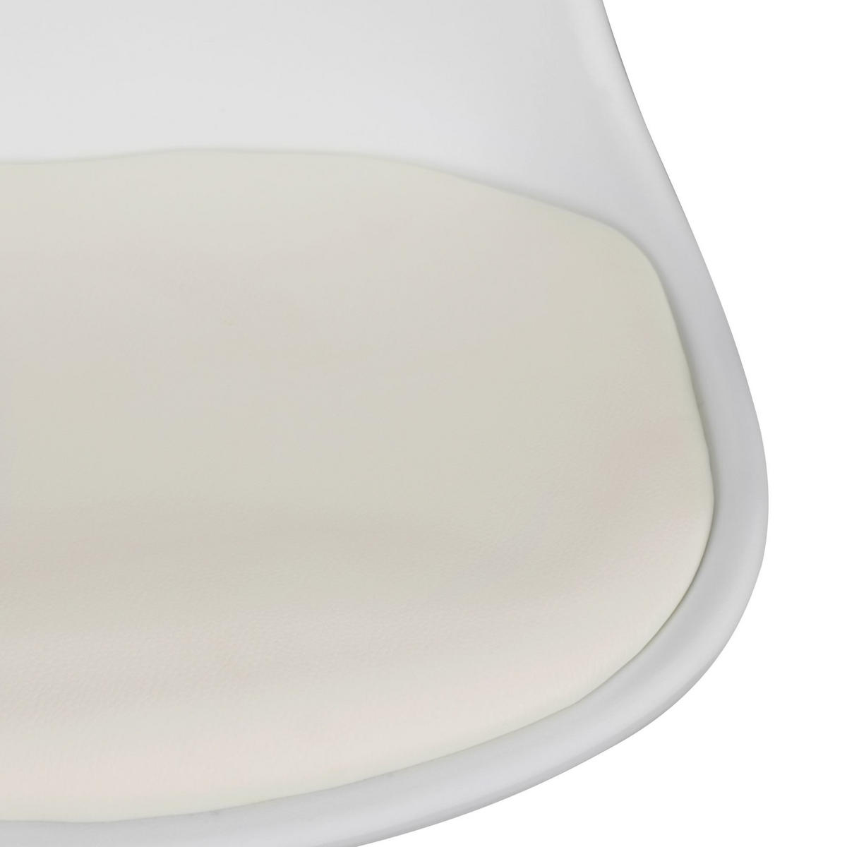 BARHOCKER Lederoptik Verchromt Drehbar BERN, Weiß 40x40x104 cm - Silberfarben/Weiß, Kunststoff/Textil (40/104/40cm) - KADIMA DESIGN