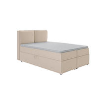 BOXBETT Eclipse 140/200 cm Beige Luxusmicrofaser - Beige/Schwarz, Holz/Kunststoff (140/200cm) - S-Style Möbel
