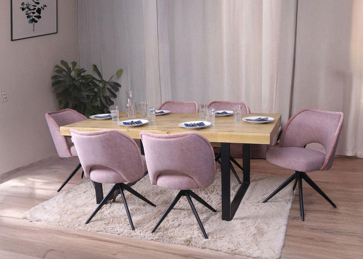 ESSZIMMERSTUHL Altrosa 2er-Set - Altrosa, Textil (54/84/60cm) - MCW