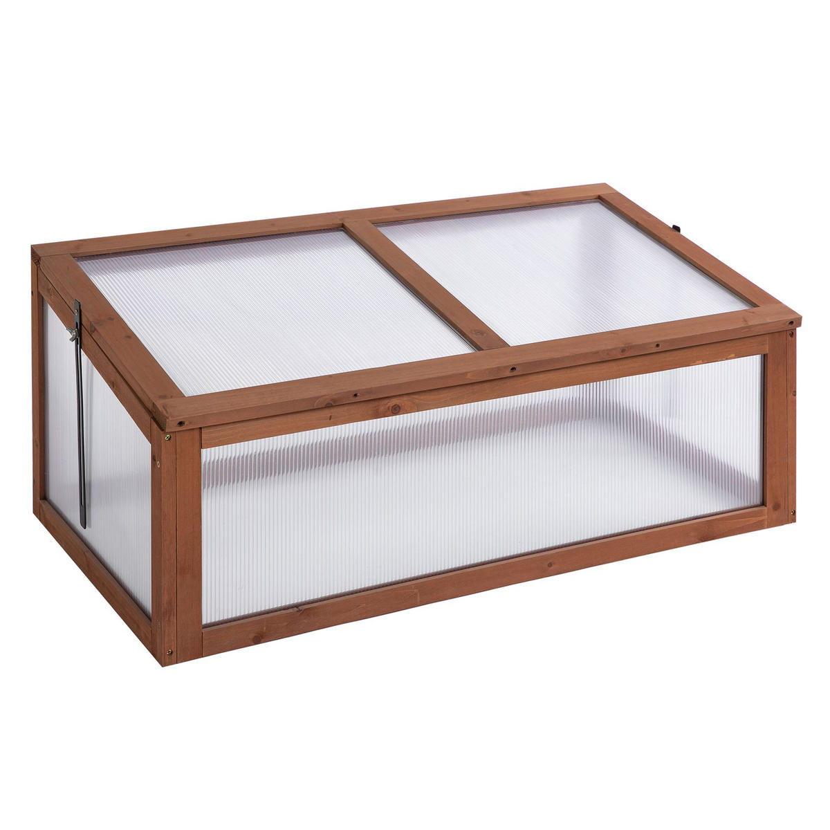 MINI-GEWÄCHSHAUS DE-05697 Mit PC-Platten, gute Lichtdurchlässigkeit Natur - Braun, Holz (65/40/100cm) - ComfortXL
