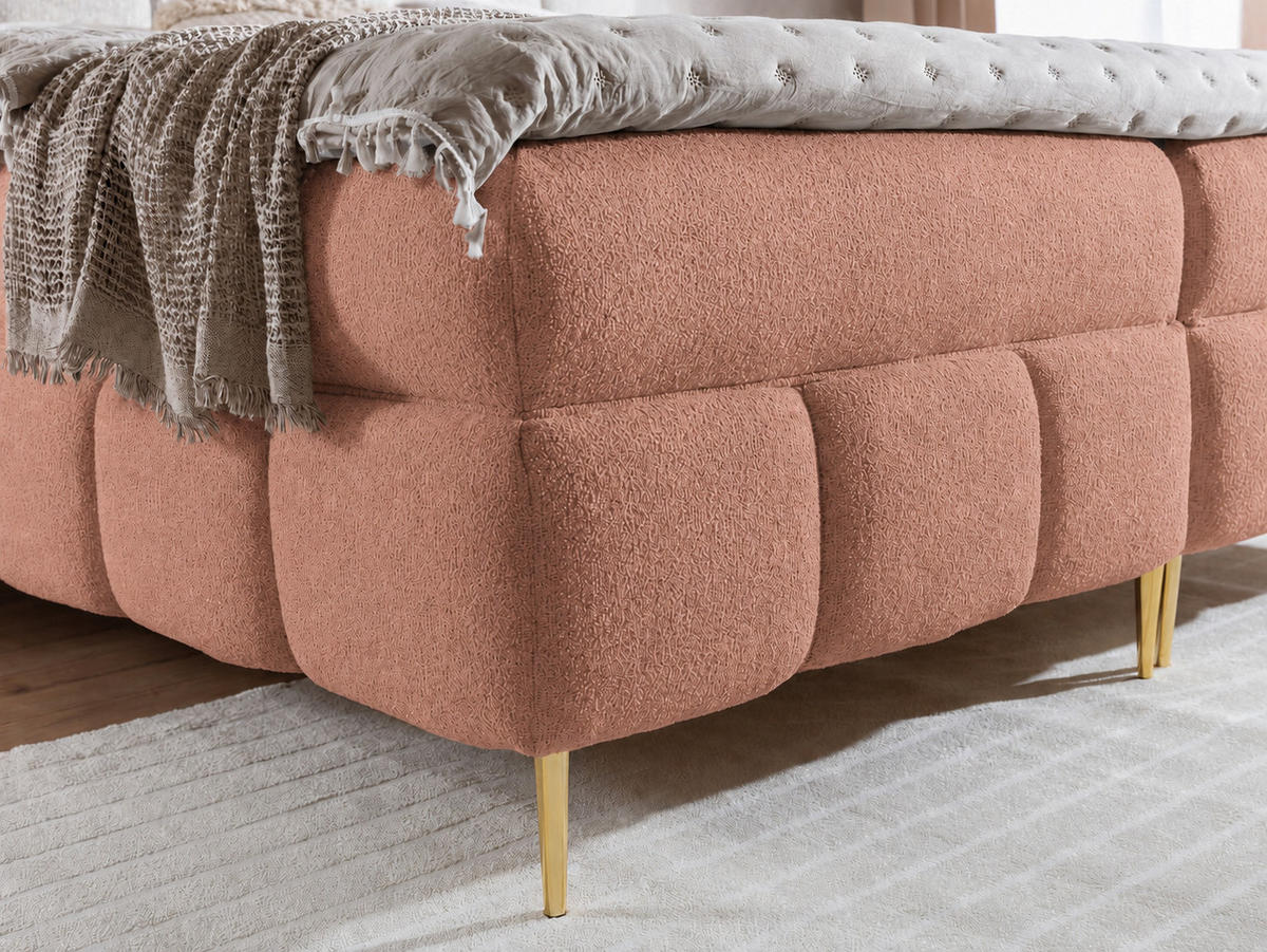 BOXBETT mit Stauraum in 140x200 cm in Altrosa - Mauve, Textil (140/200cm) - Home Collective