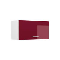 HÄNGESCHRANK R-Line, Rot Hochglanz/Weiß, 80 cm Flach - Rot/Weiß, Holzwerkstoff (80/40/31cm) - Vicco