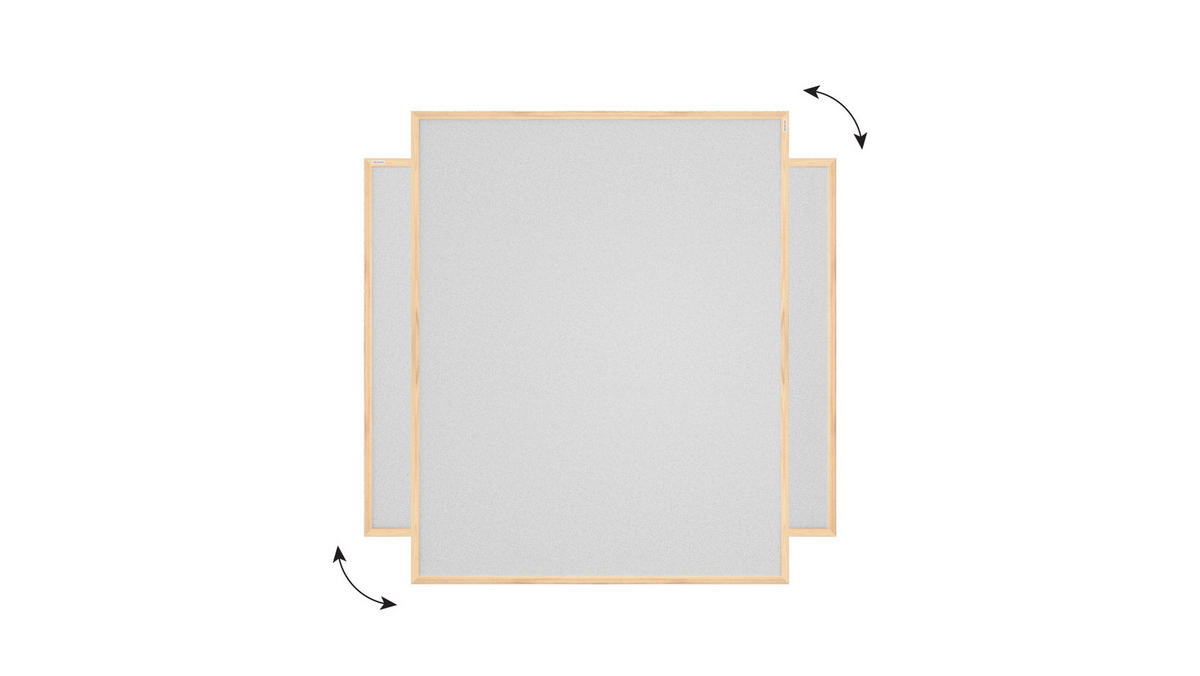 HELLGRAU Pinnwand mit Holz Rahmen 120x90cm Korktafel Korkwand - Hellgrau, Holz (120/90/1.5cm) - ALLboards