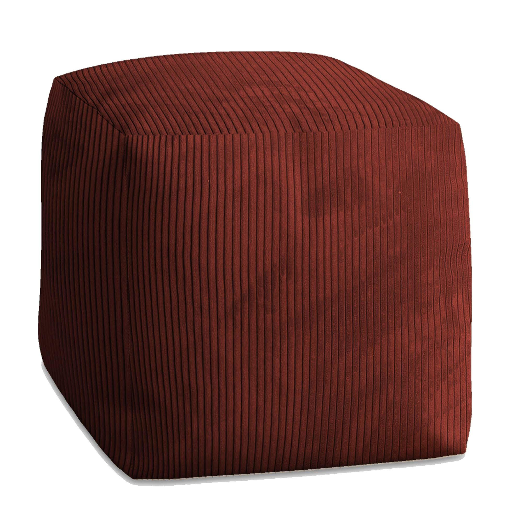 SITZSACK CUBE Fired Brick - Rotbraun/Dunkelrot, Textil (60/60/60cm) - Dreamroots
