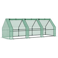 GEWÄCHSHAUS aus Stahl 270x90x90 cm in Grün mit PE-Folie - Grün, Metall (90/90/270cm) - Modfu
