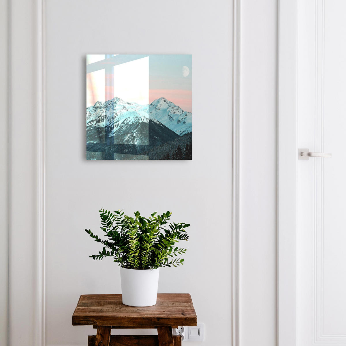 SCHLÜSSELBOX Schwarz 30x30 cm- Türöffnung nach rechts - Bergfrieden - Weiß, Metall (30/30/5cm) - TULUP
