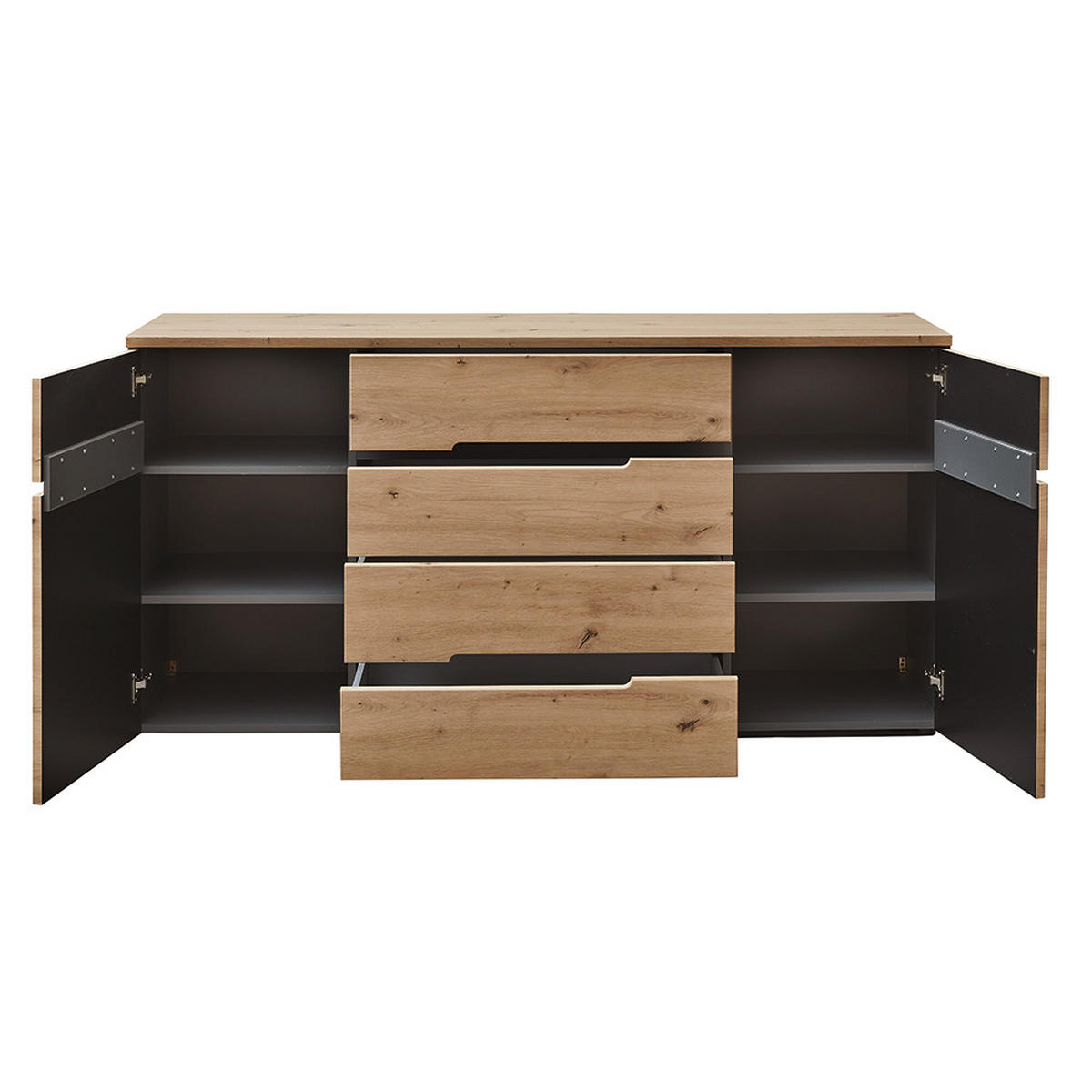 SIDEBOARD Manresa-36 - Braun, Holzwerkstoff (165/82/44cm) - Lomado