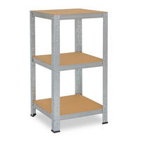 SCHWERLASTREGAL HOME 90x30x30 cm in verzinkt mit 3 Böden und 175 kg Traglast pro Boden - Silberfarben, Metall (30/90/30cm) - shelfplaza