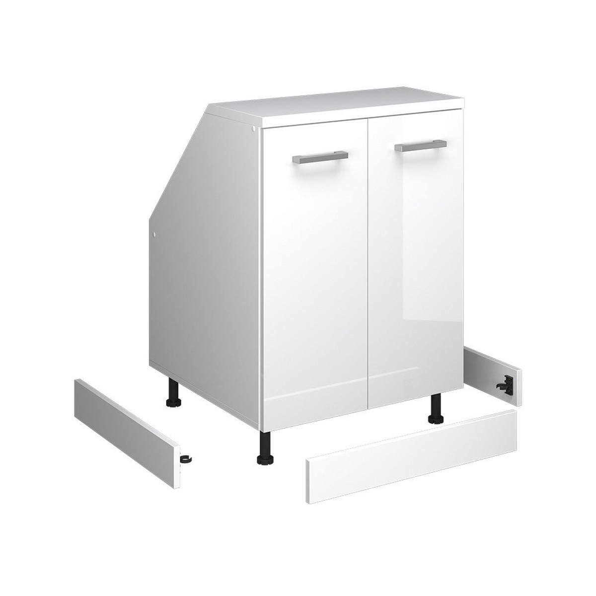 SOKLOVÝ PANEL R-Line, Bílá/Bílá, 56.3 cm Sada 2 kusů - bílá, kompozitní dřevo (56.3/9.6/1.6cm) - Vicco