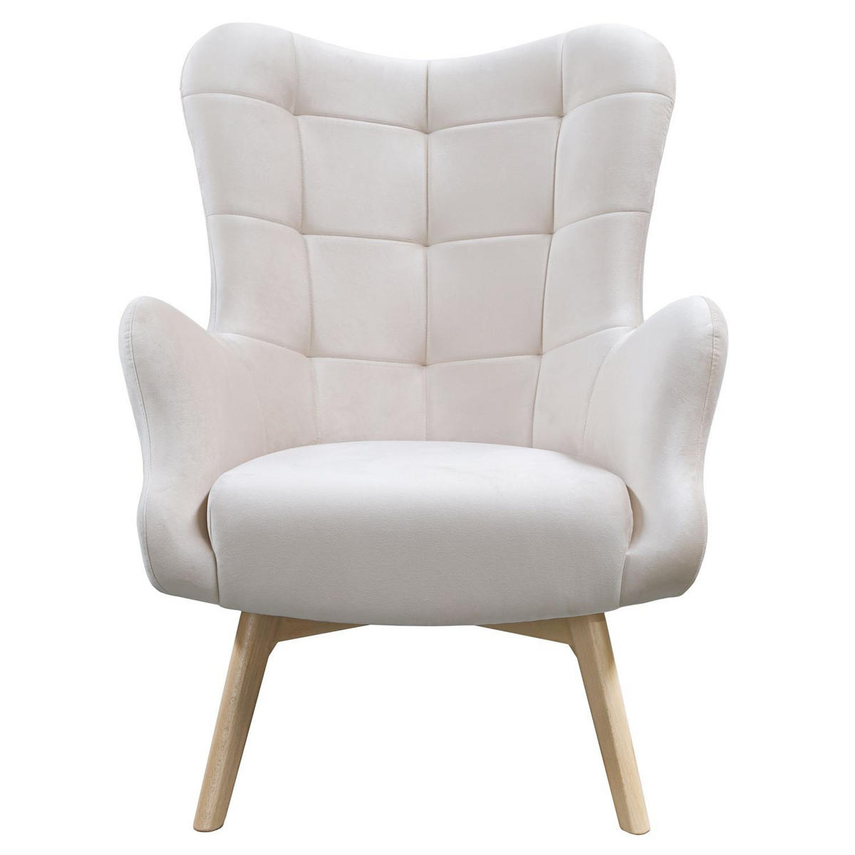 SESSEL SAND mit Buchenbeinen - Ecru/Buchefarben, Textil (80/105/86cm) - Lookway