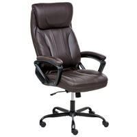 CHEFSESSEL Kunstleder Dunkelbraun Proud - Dunkelbraun, Kunststoff (66/115/66cm) - Beliani