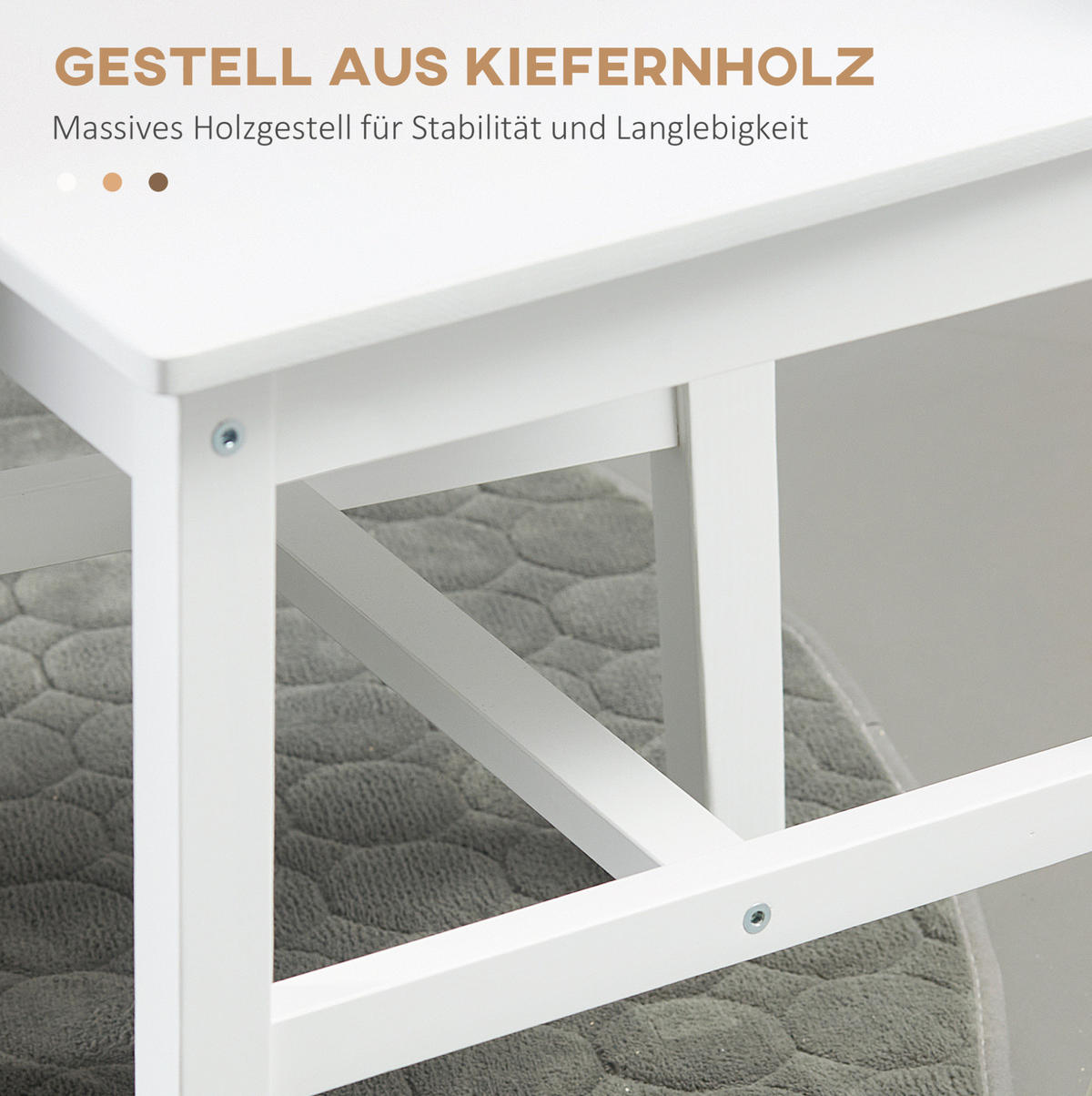 ESSZIMMERSTUHL 4er-Set mit Rückenlehne Holz Weiß - Weiß, Holz (41/85.5/46.5cm) - Meubliv