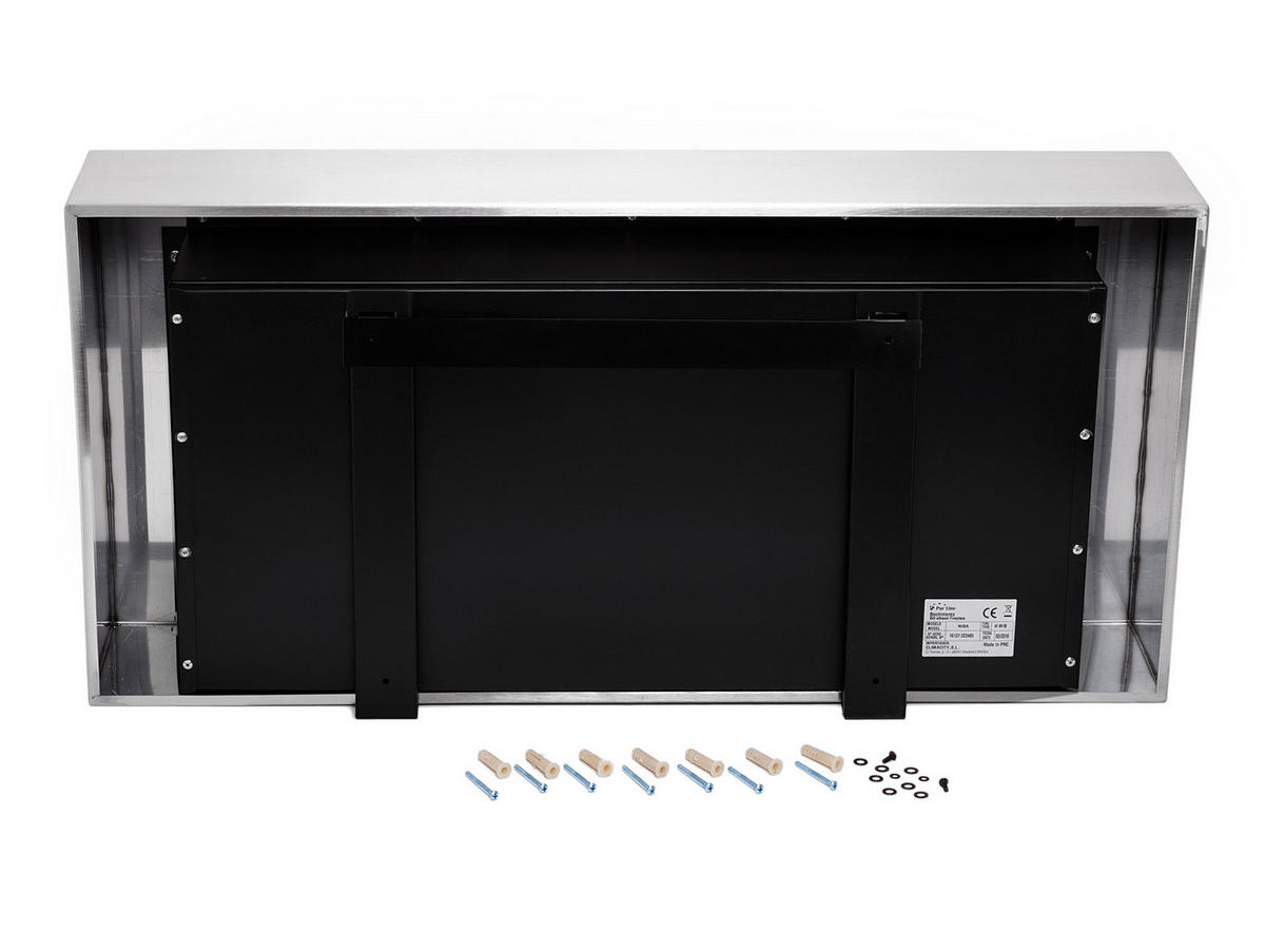 BIOETHANOL-KAMIN Silber Wandmodell inklusive 2.4 L Brennblock - Silberfarben, Metall (90/43/20cm) - Purline