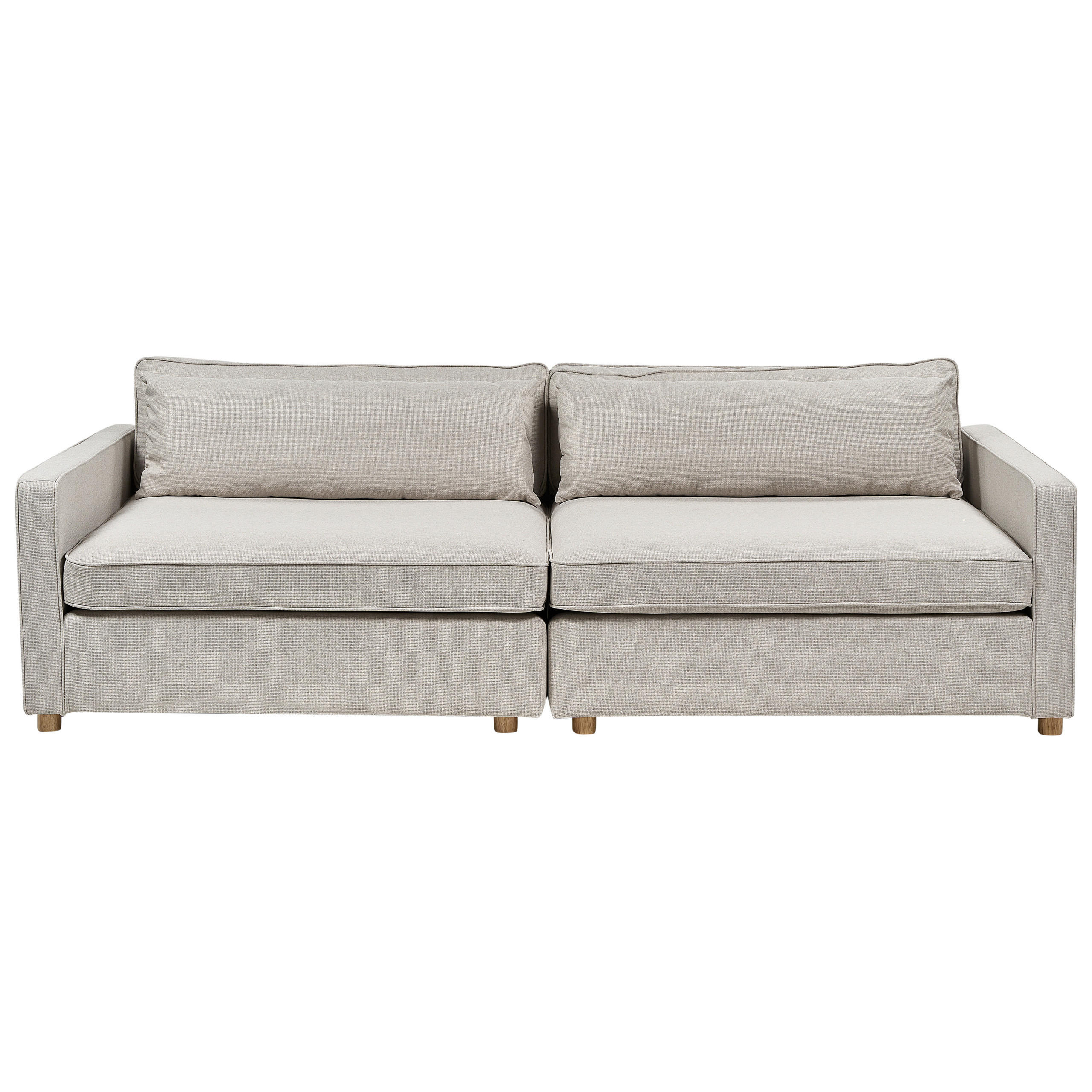 3-SITZER-SOFA beige Vinstra - Hellbraun/Beige, Textil (250/80/125cm) - Beliani