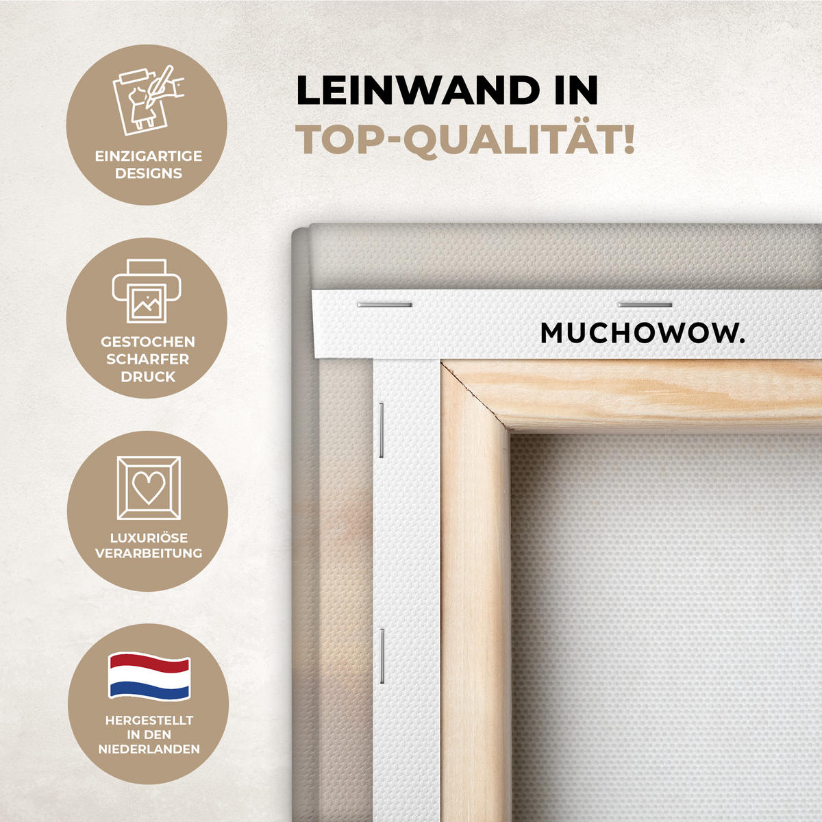 LEINWANDBILD Gras - Morgennebel - Kreuz - Christentum Room Decor 30x40 cm - Beige, Textil (30/40cm) - MuchoWow