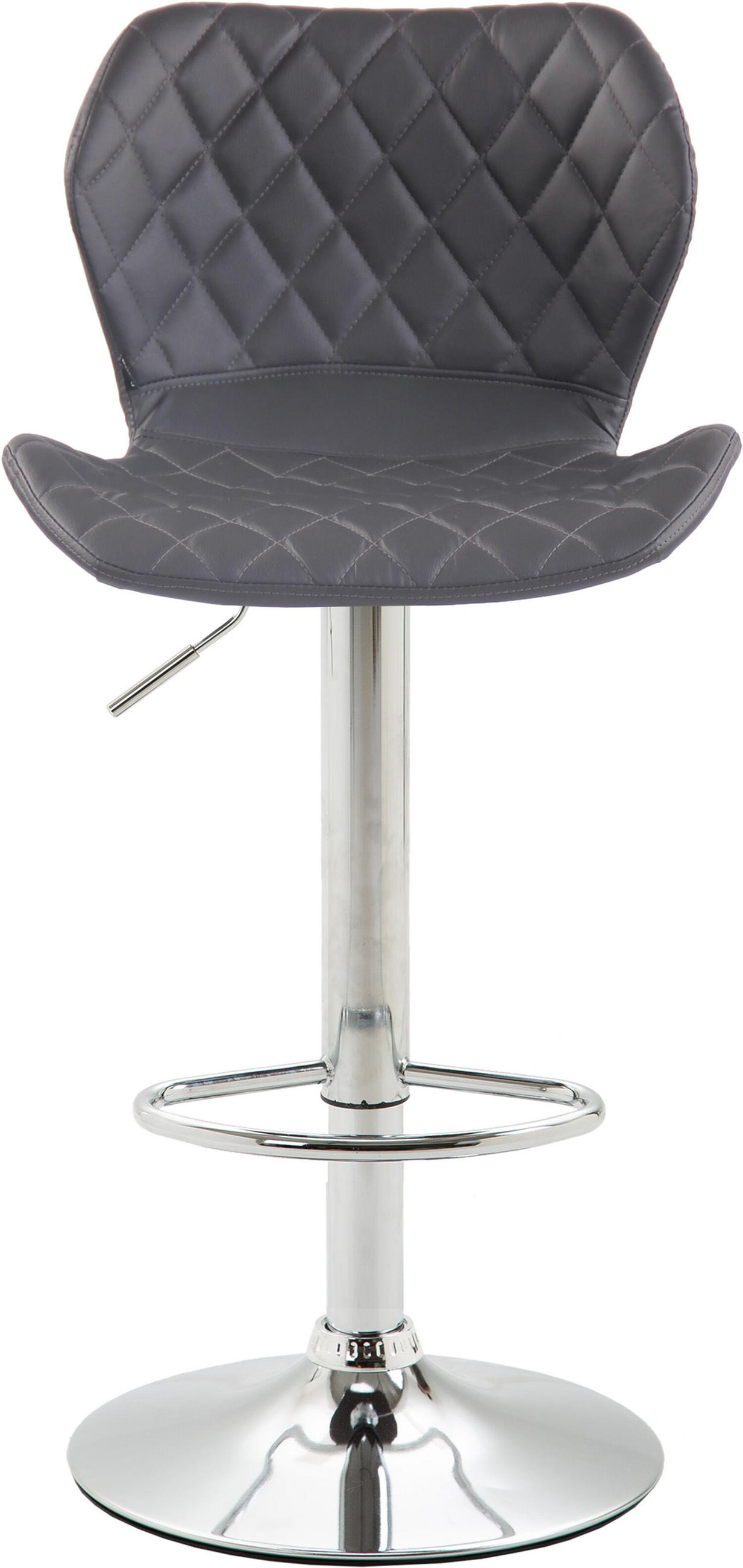 BARHOCKER Cora, Gestell Metall in Chromoptik, Kunstleder Grau - Chromfarben/Grau, Kunststoff/Textil (47/100/51cm) - TPFLiving